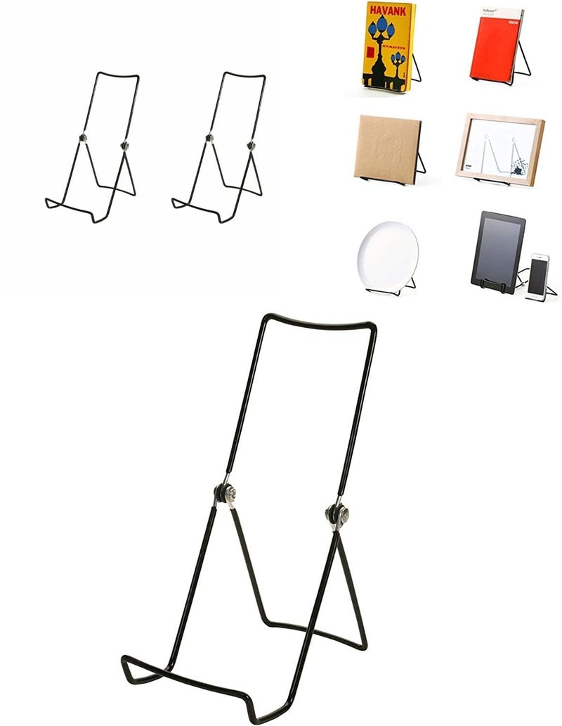 KINGDOM SOLUTIONS MADE IN USA 2-Pack Sturdy & Durable Adjustable Metal Easels to Display Books, Frames, Comics, Plates & More - Unique on the Market - Image 2